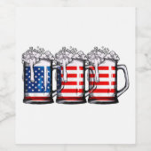 Beer American Flag 4 juli Mannen Women Merica Dr. Wijn Etiket (Enkel label)