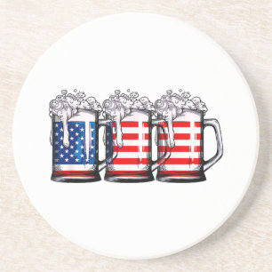 Beer American Flag 4 juli Mannen Women Merica Dr. Zandsteen Onderzetter