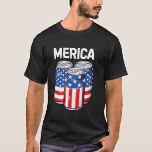 Beer American Flag 4 juli Mannen Women Merica US T-shirt