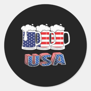 Beer American Flag 4 juli Merica Verenigde Staten Ronde Sticker