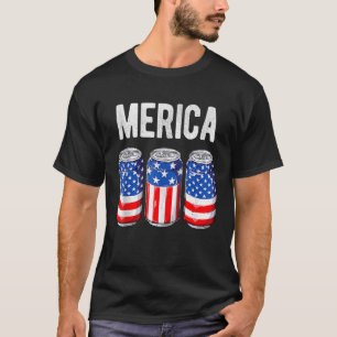 Beer American Flag 4 juli Merica Verenigde Staten T-shirt