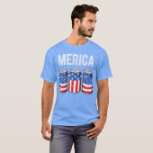 Beer American Flag 4th Of July Merica USA Men Wome T-shirt (Voorkant volledig)