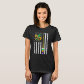 Beer American Flag Mardi Gras Fleur De Lys Festiva T-shirt (Voorkant volledig)