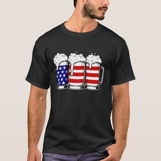 Beer American Flag T-shirt (Voorkant)