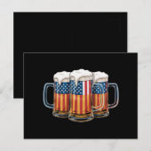 Beer Amerikaanse vlag 4 juli Amerika Drink de VS Briefkaart (Voorkant / Achterkant)