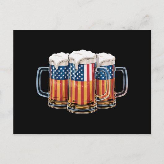 Beer Amerikaanse vlag 4 juli Amerika Drink de VS Briefkaart (Voorkant)