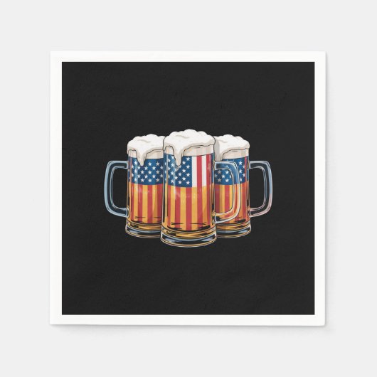 Beer Amerikaanse vlag 4 juli Amerika Drink de VS Servet (Voorkant)