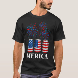 Beer Amerikaanse vlag 4 juli Amerika Drink de VS T-shirt
