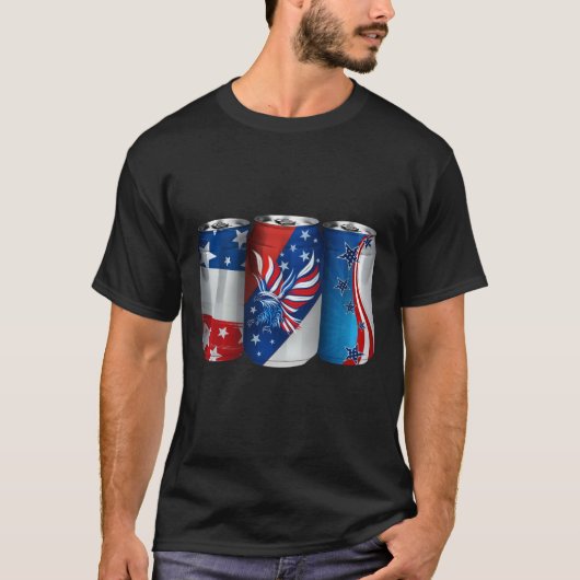Beer Amerikaanse vlag 4 juli Amerika Drink de VS T-shirt (Voorkant)