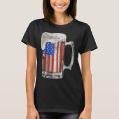 Beer Amerikaanse vlag 4 juli Verenigde Staten Drin T-shirt (Voorkant)
