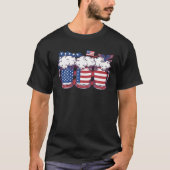 Beer Amerikaanse Vlag 4 juli Vrouwen Mannen Patrio T-shirt (Voorkant)