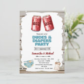 Beer and Diaper Party invitation Kaart (Staand voorkant)