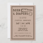 Beer and Diapers Men's Baby Shower Diaper Party  Kaart (Voorkant)