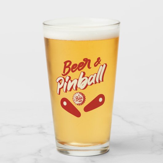 Beer And Pinball Glas (Voorkant gevuld)