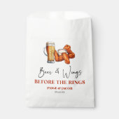 Beer and Wings Before The Rings Rehearsal Dinner Bedankzakje (Voorkant)