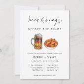 Beer and Wings Before the Rings Rehearsal Dinner Kaart (Voorkant)