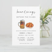 Beer and Wings Before the Rings Rehearsal Dinner Kaart (Staand voorkant)