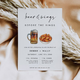 Beer and Wings Before the Rings Rehearsal Dinner Kaart