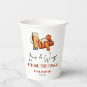 Beer and Wings Before The Rings Rehearsal Dinner Papieren Bekers (Voorkant)