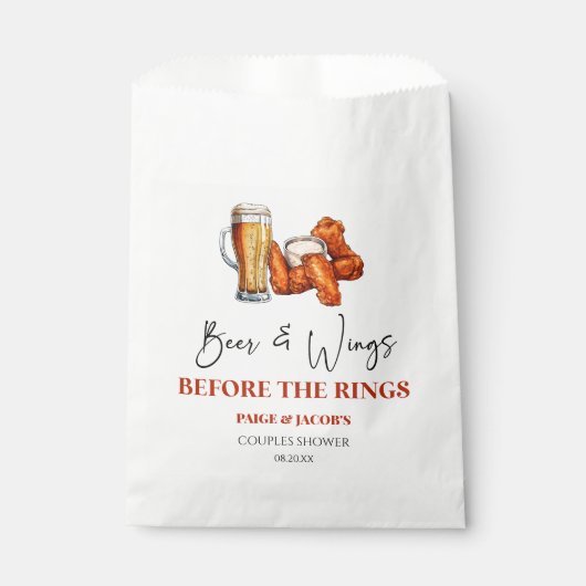Beer and Wings Before The Wings Couples Shower Bedankzakje (Voorkant)