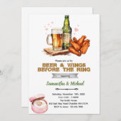 Beer And Wings Couples Shower Invitation Kaart (Voorkant / Achterkant)