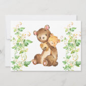 Beer Animal Zoo Oerwoud Baby shower Uitnodiging (Achterkant)