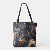 Beer Art Canvas tas Dansende Beren Shopping Bag (Achterkant)