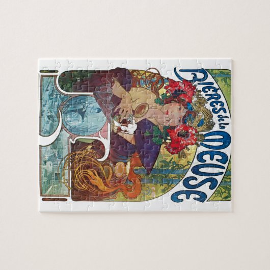  Beer Art Nouveau Alphonse Mucha Art Legpuzzel (Horizontaal)