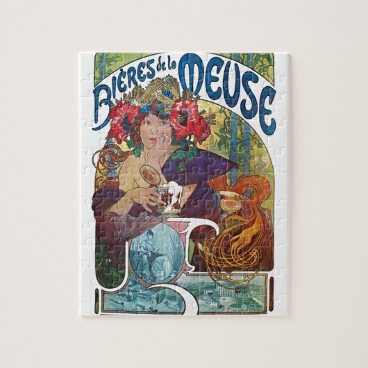  Beer Art Nouveau Alphonse Mucha Art Legpuzzel (Verticaal)