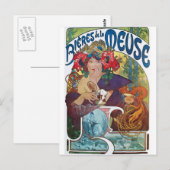  Beer Art Nouveau Alphonse Mucha Briefkaart (Voorkant / Achterkant)