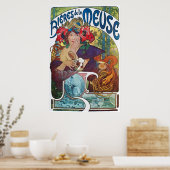 Beer Art Nouveau Alphonse Mucha Poster (Keuken)