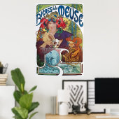 Beer Art Nouveau Alphonse Mucha Poster (Thuiskantoor)