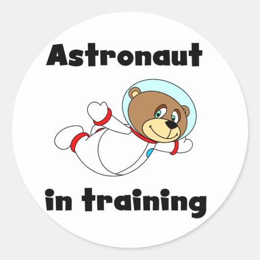 Beer Astronaut in Training Tshirts and Gifts Ronde Sticker (Voorkant)