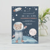 Beer Astronaut Space Rocket Birthday Kaart (Staand voorkant)