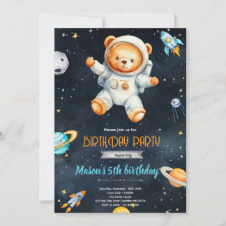 Beer astronaut verjaardagsuitnodiging kaart