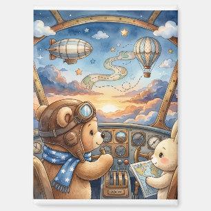 Beer Aviator Hot Air Balloon Zonsondergang Avontuu Magneet