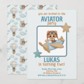 Beer Aviator Party Boy Birthday baby Kaart (Voorkant / Achterkant)