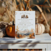 Beer Avontuur Herfst Bergen Neutraal Baby shower Kaart