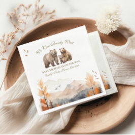 Beer Avontuur Herfst Bergen Neutraal Baby shower Servet