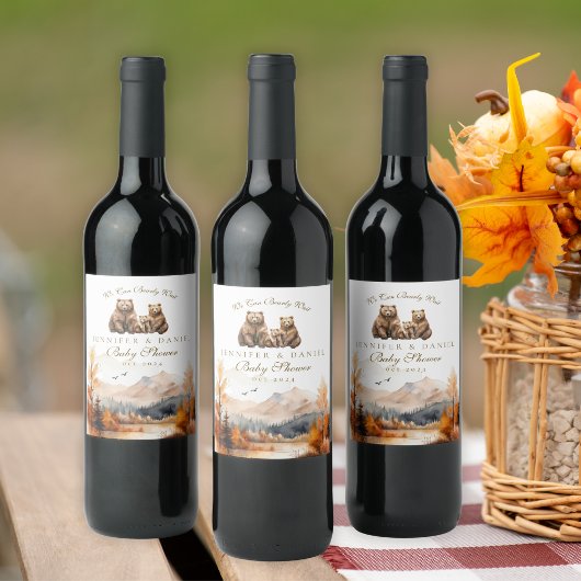 Beer Avontuur Herfst Bergen Neutraal Baby shower Wijn Etiket