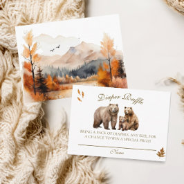 Beer Avontuur Herfst Bergen Neutrale Baby Shower Informatiekaartje
