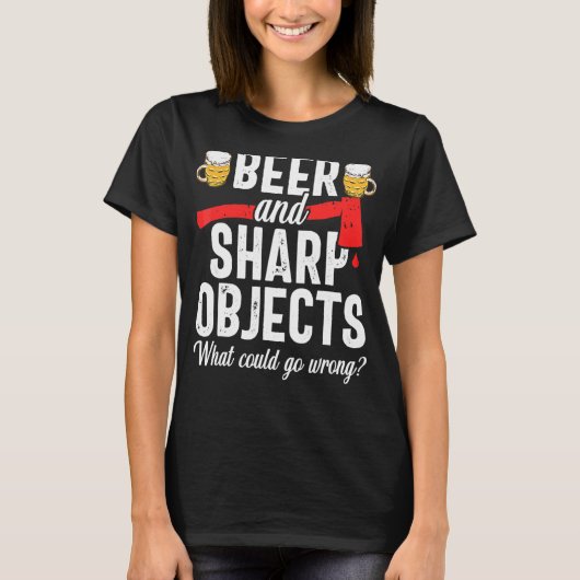 Beer Ax Throwing Hatchet Lumberjack Woodworking T-shirt (Voorkant)