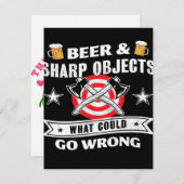 Beer & Axe Throwing Gift Kaart (Voorkant / Achterkant)