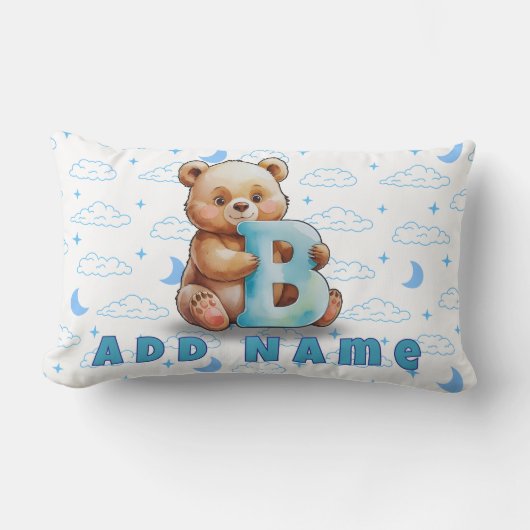 Beer & B – Lumbar Kussen voor Baby Boy (Voorkant)