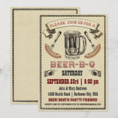 Beer-B-Q partijuitnodiging Kaart (Voorkant / Achterkant)