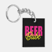 Beer Babe Funny Sleutelhanger (Voorkant Links)