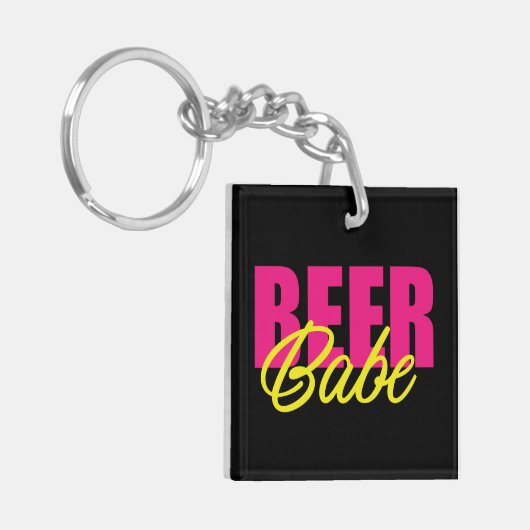 Beer Babe Funny Sleutelhanger (Voorkant Links)