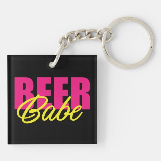 Beer Babe Funny Sleutelhanger (Achterkant)