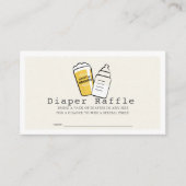 Beer & Baby Bottle Beige Baby Diaper Raffle Ticket Informatiekaartje (Voorkant)