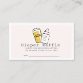 Beer & Baby Bottle Pink Baby Diaper Raffle Ticket Informatiekaartje (Voorkant)